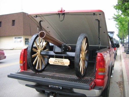 Civil War Cannon in Pick-up Truck